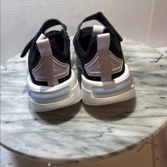 Adidas Black and White Sneakers with Velcro Strap and Cushioned Midsole - Picture 3 of 8